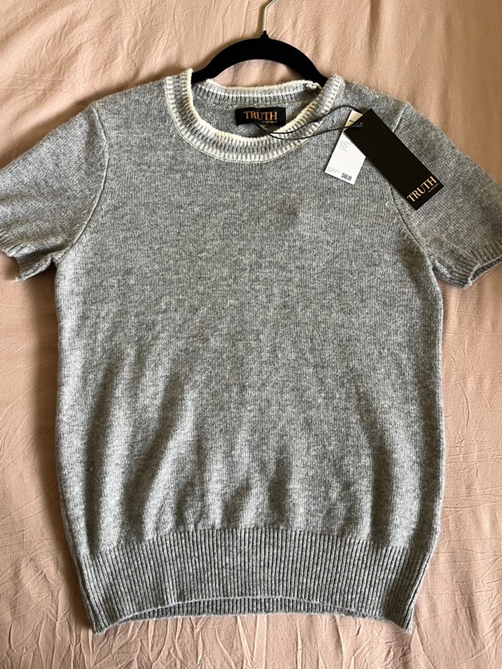 Light Gray Short Sleeve Sweater